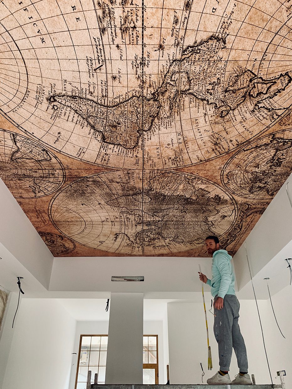 carta da parati mappa sul tetto