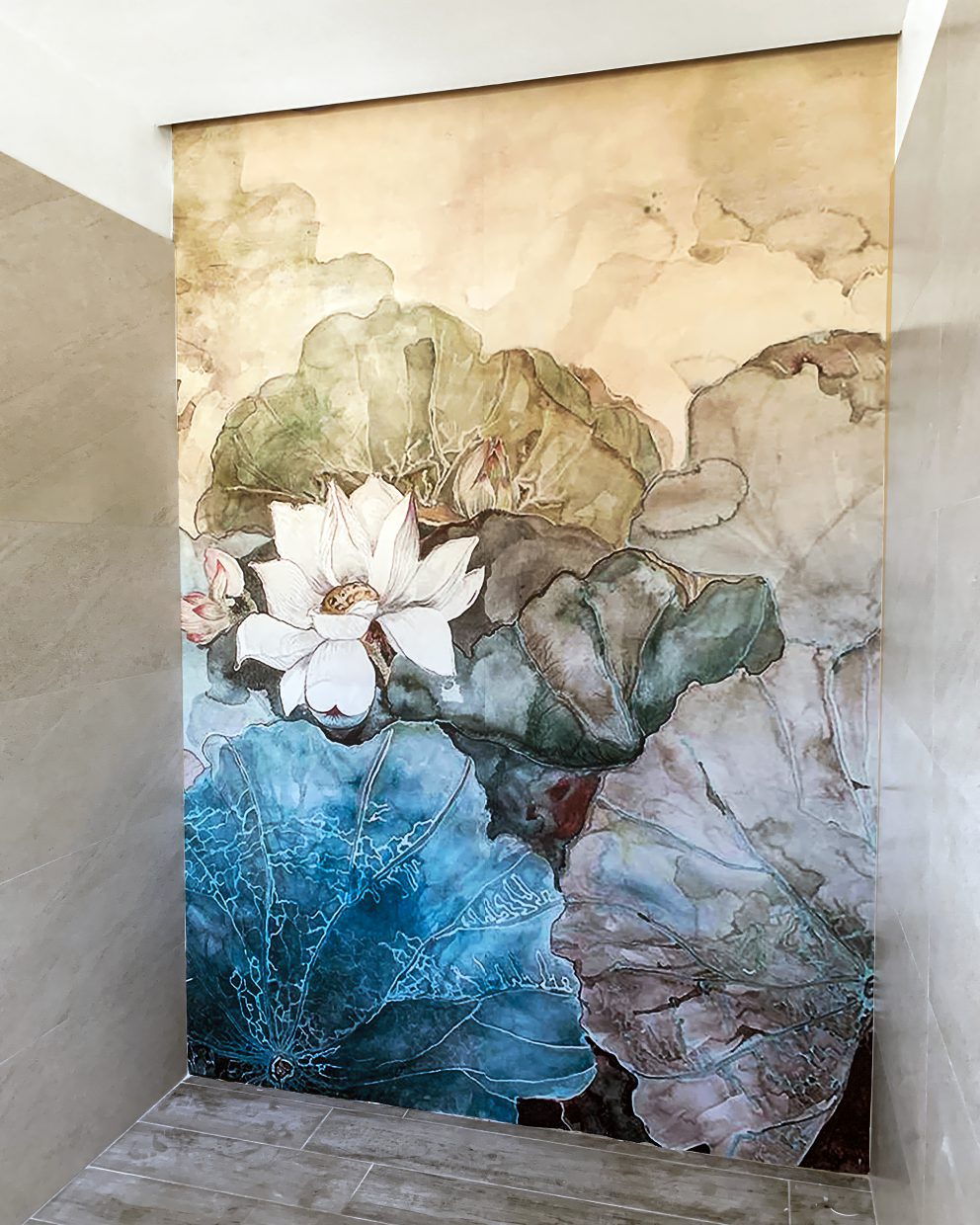 carta da parati in pvc parete bagno