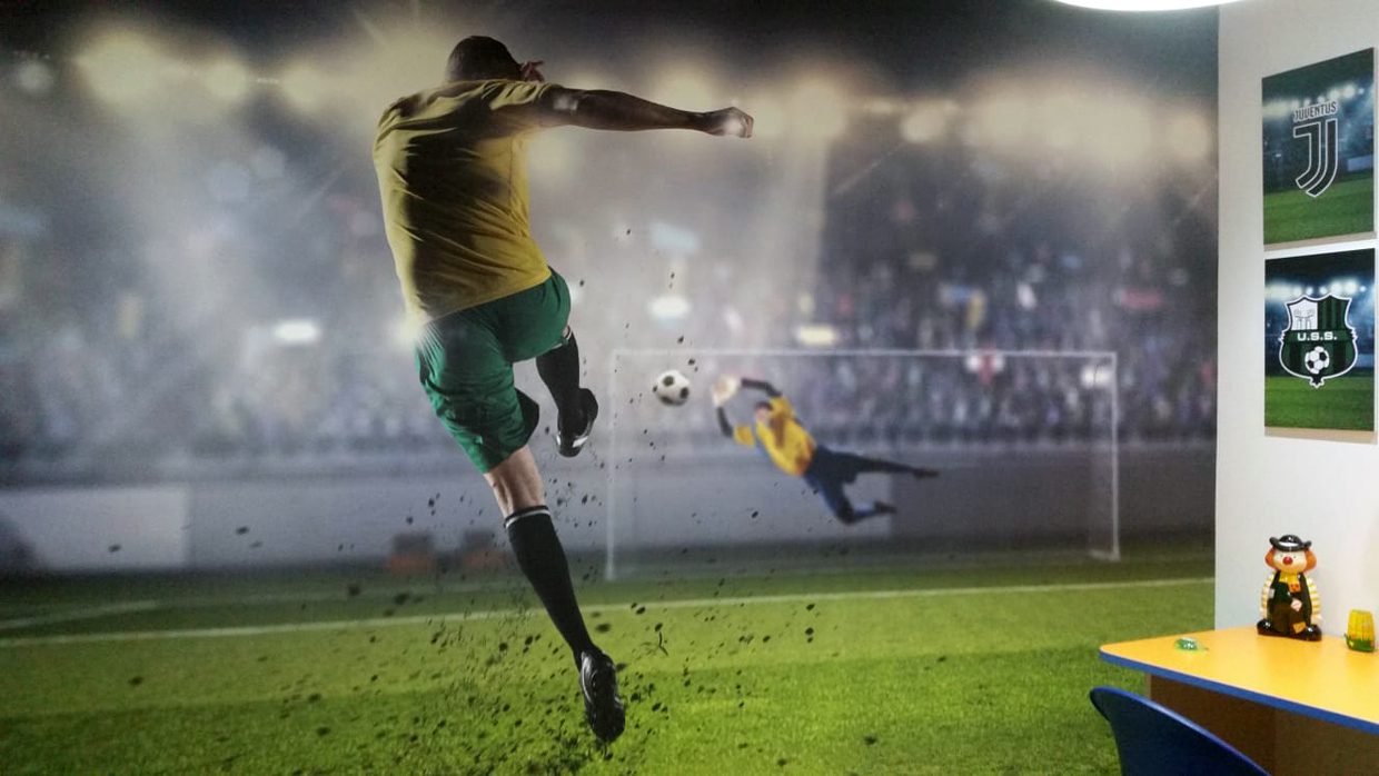carta da parati calcio stanzetta