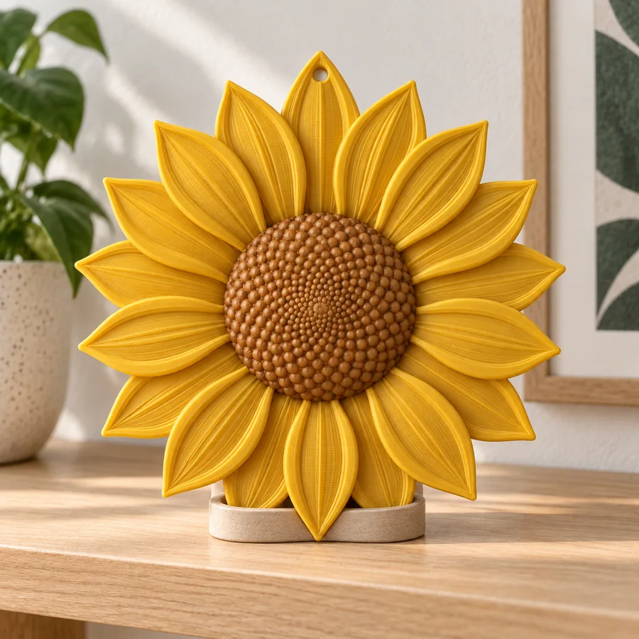 ES3D-R02-013-01-mockup-funzionale Vista funzionale di Girasole decorativo componibile nel contesto d'uso.