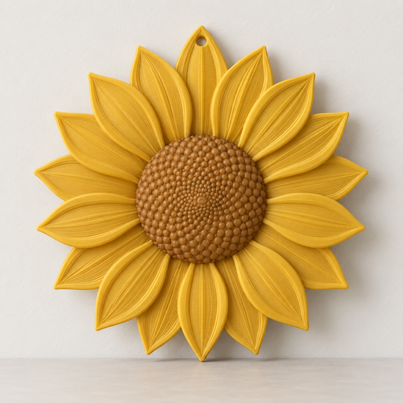 ES3D-R02-013-02-vista-prodotto Vista del prodotto 3D Girasole decorativo componibile su fondo neutro.