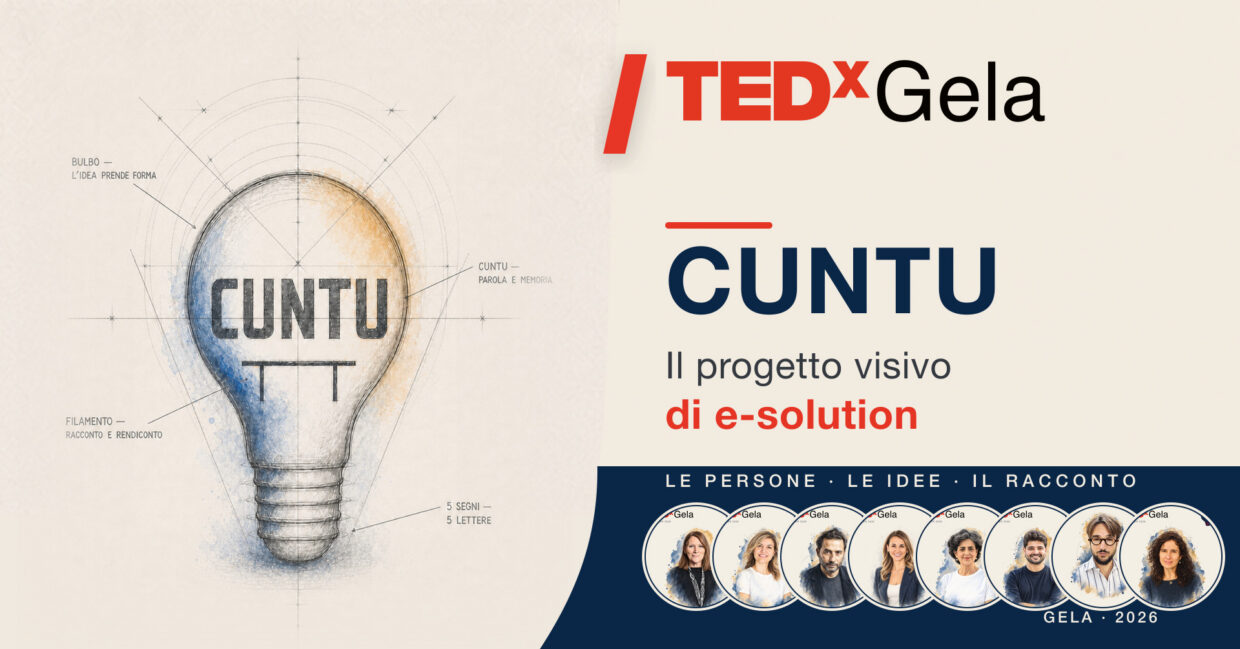 Copertina dell’articolo TEDxGela CUNTU 2026: il progetto visivo di e-solution