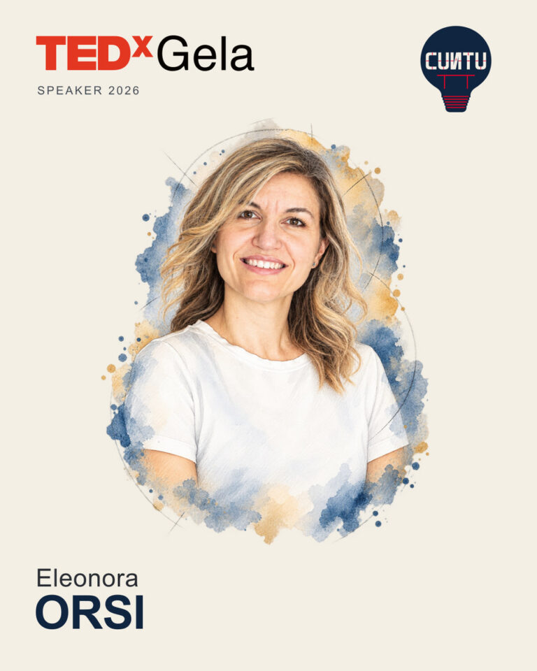Ritratto grafico di Eleonora Orsi per TEDxGela CUNTU 2026