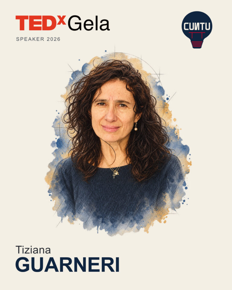 Ritratto grafico di Tiziana Guarneri per TEDxGela CUNTU 2026